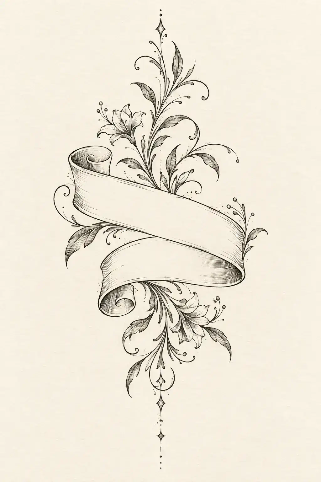 Ilustração de tatuagem de palavra / frase no estilo Fineline, referência original para fechamento / manga