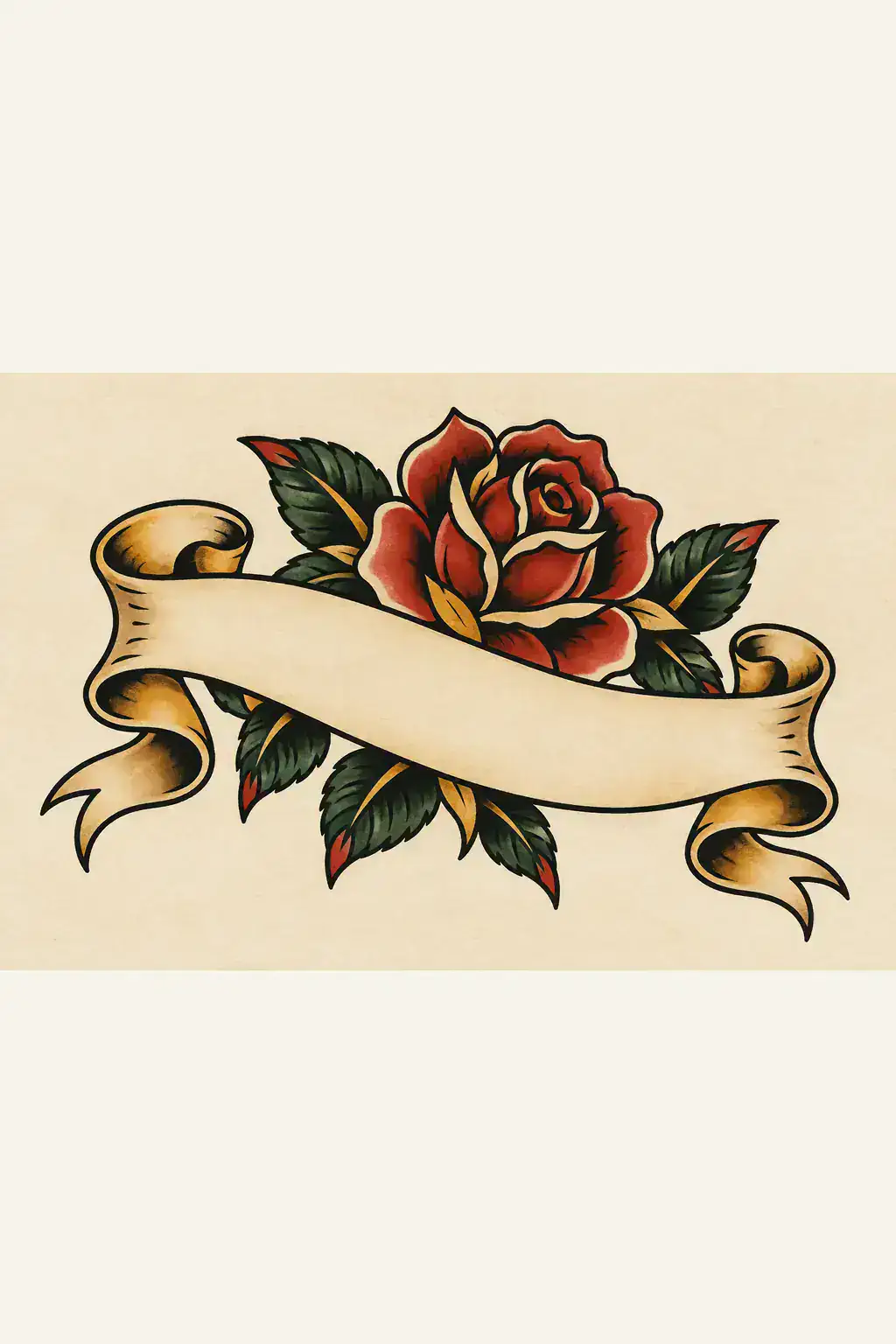 Ilustração de tatuagem de palavra / frase no estilo Old School, referência original para ombro