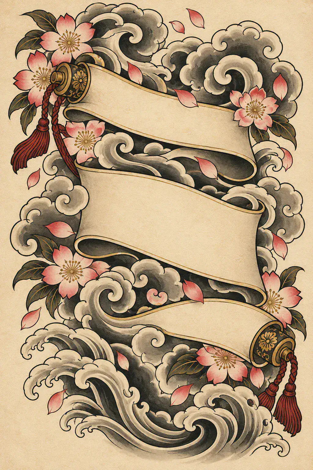 Tatuagem de palavra / frase no estilo Japonês / Irezumi, arte de referência original