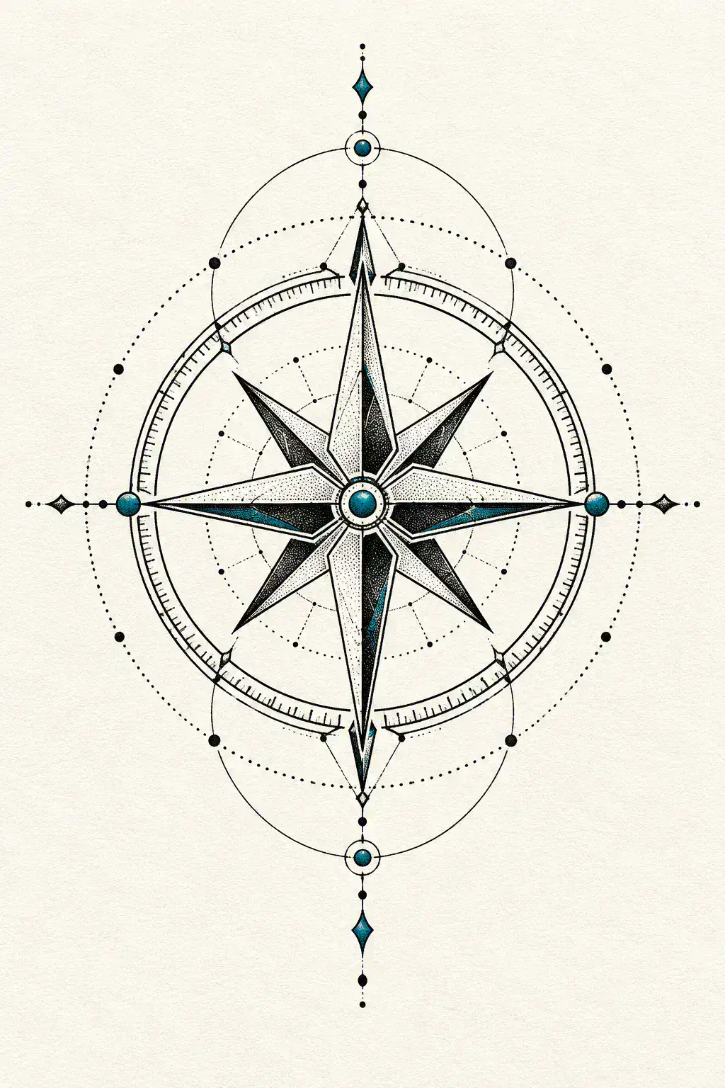 Tatuagem de estrela no estilo Geométrico, arte de referência original