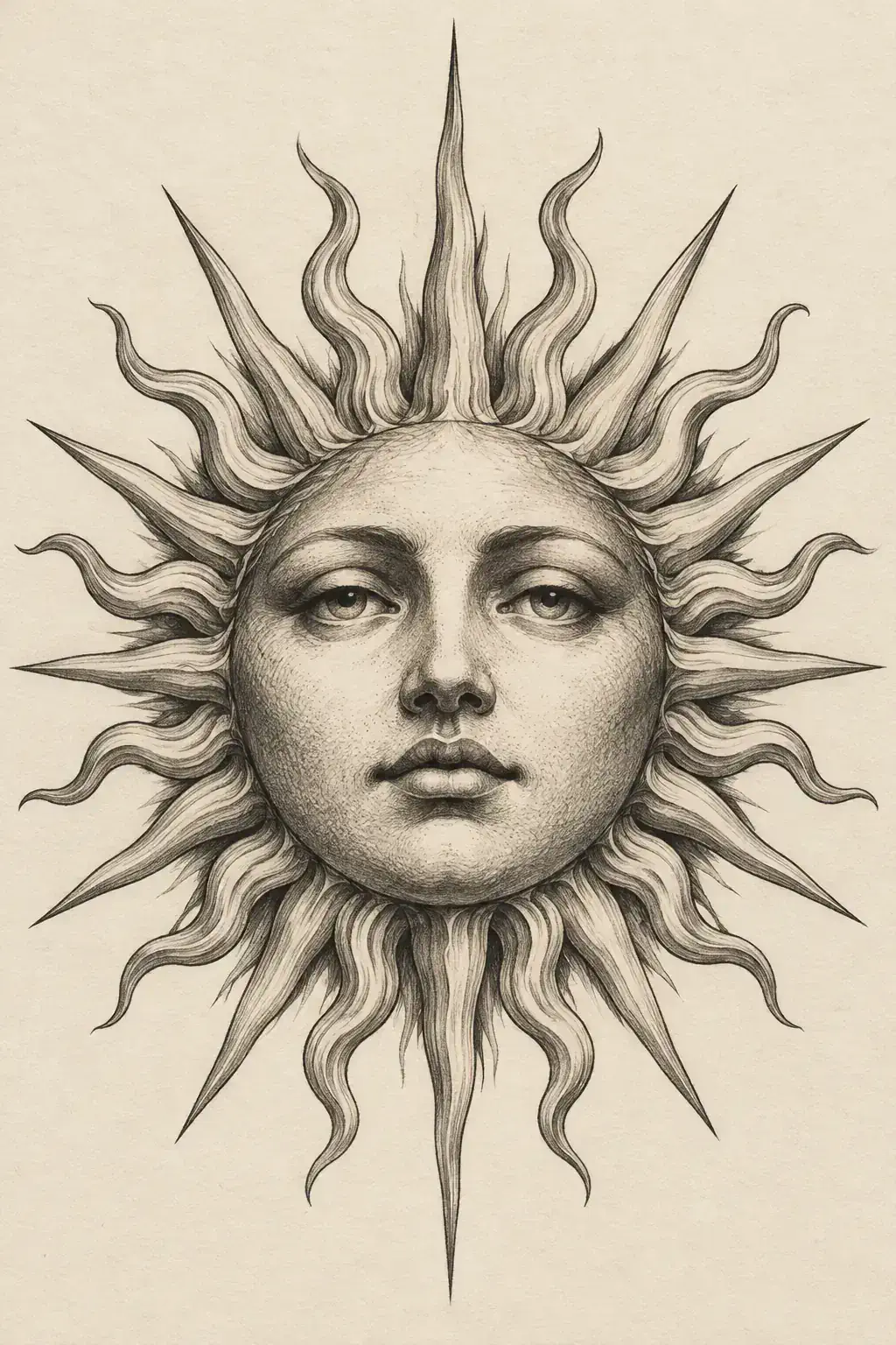 Imagem em alta resolução de tatuagem de Sol no estilo Realismo, referência para Braço