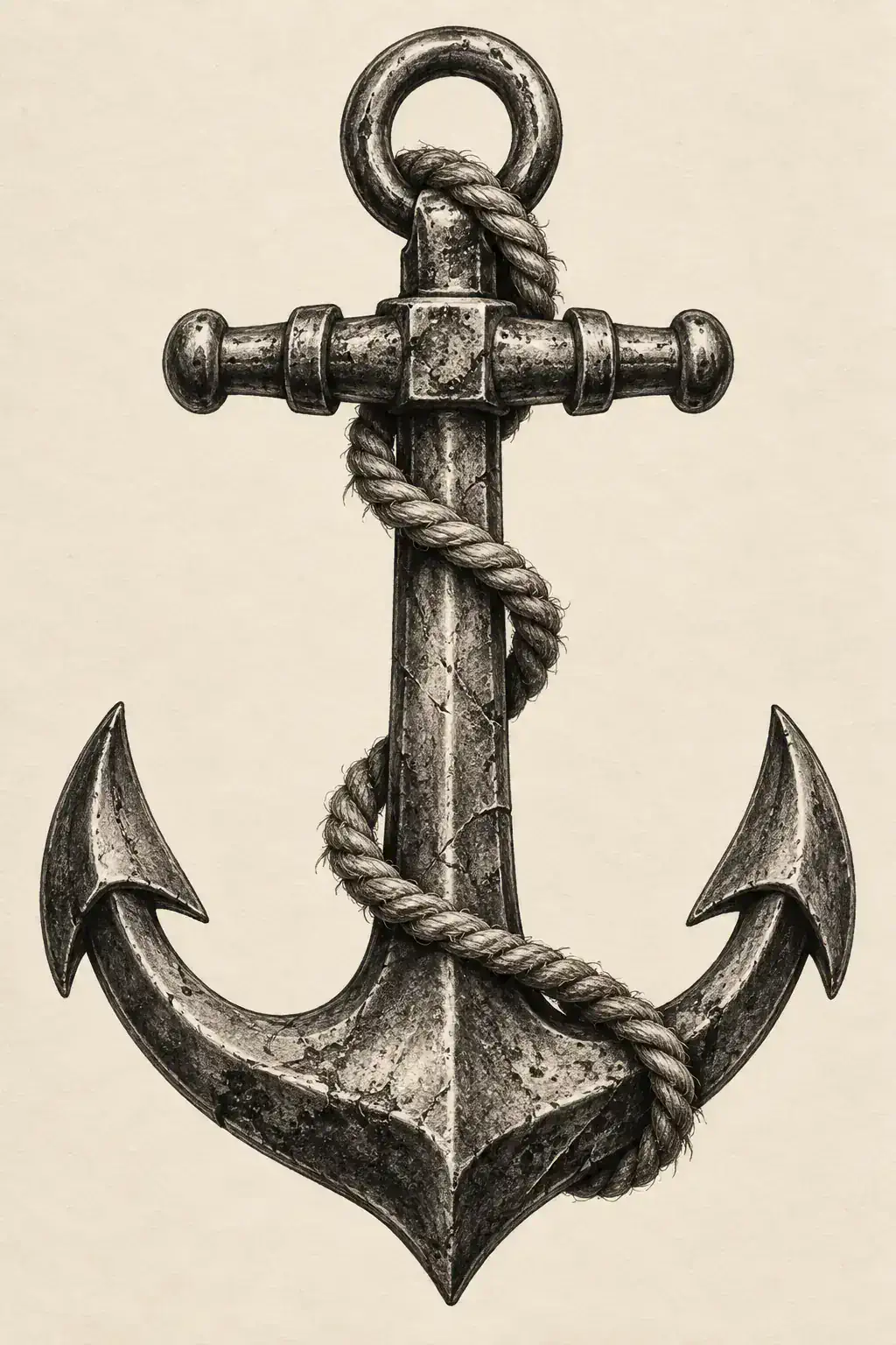 Imagem em alta resolução de tatuagem de Âncora no estilo Realismo, referência para Antebraço