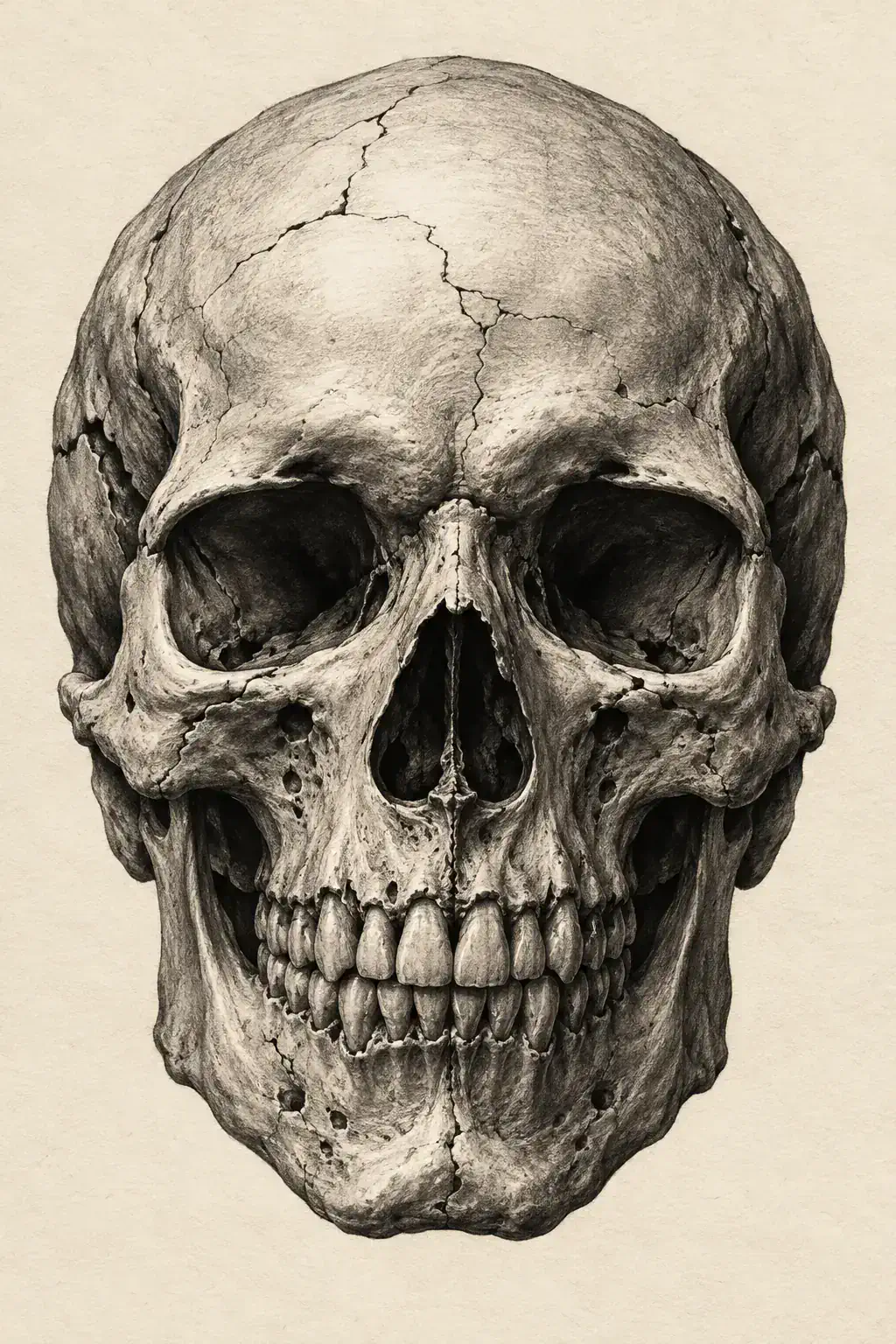 Imagem em alta resolução de tatuagem de Caveira no estilo Realismo, referência para Mão
