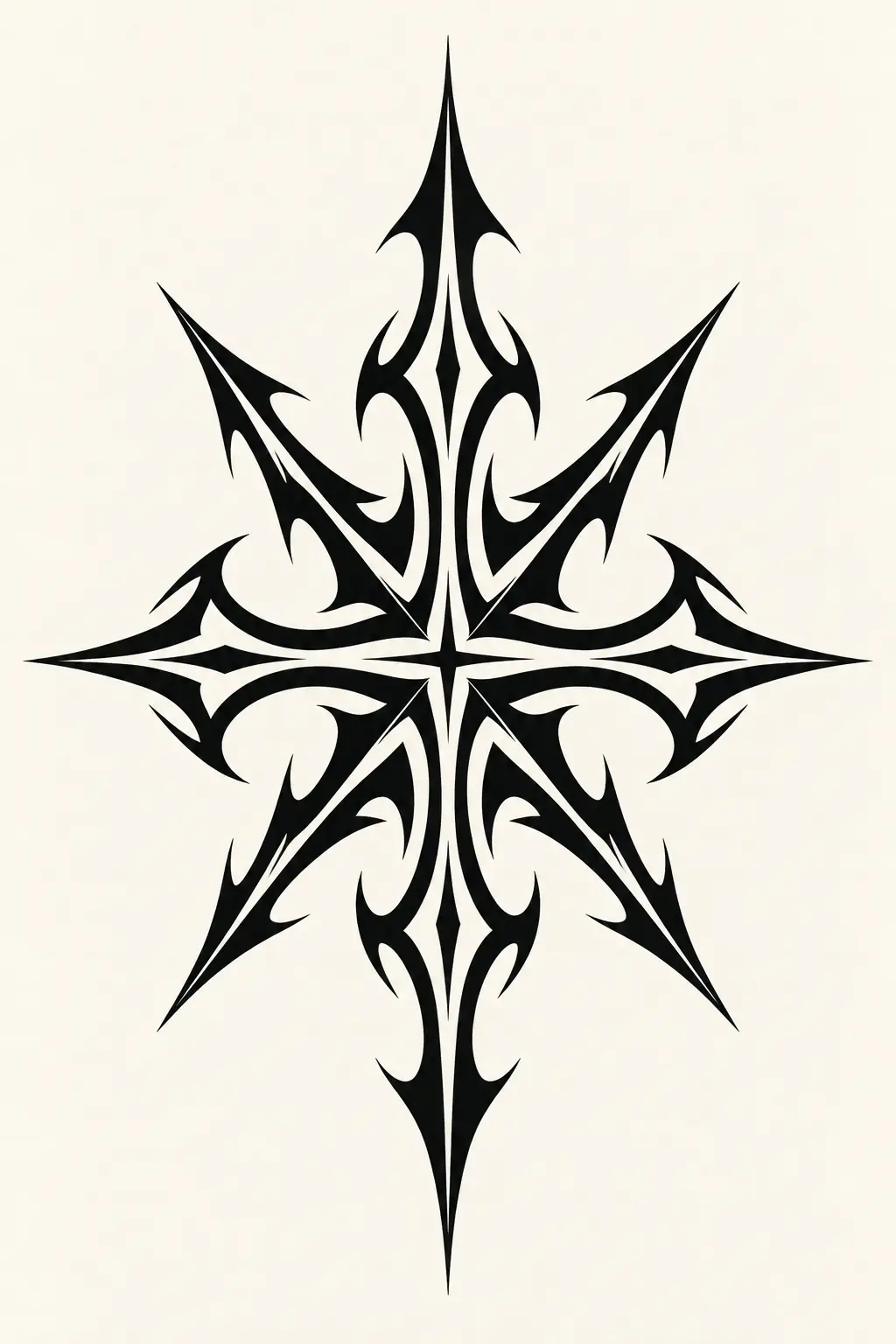 Imagem em alta resolução de tatuagem de Estrela no estilo Tribal, referência para Coxa