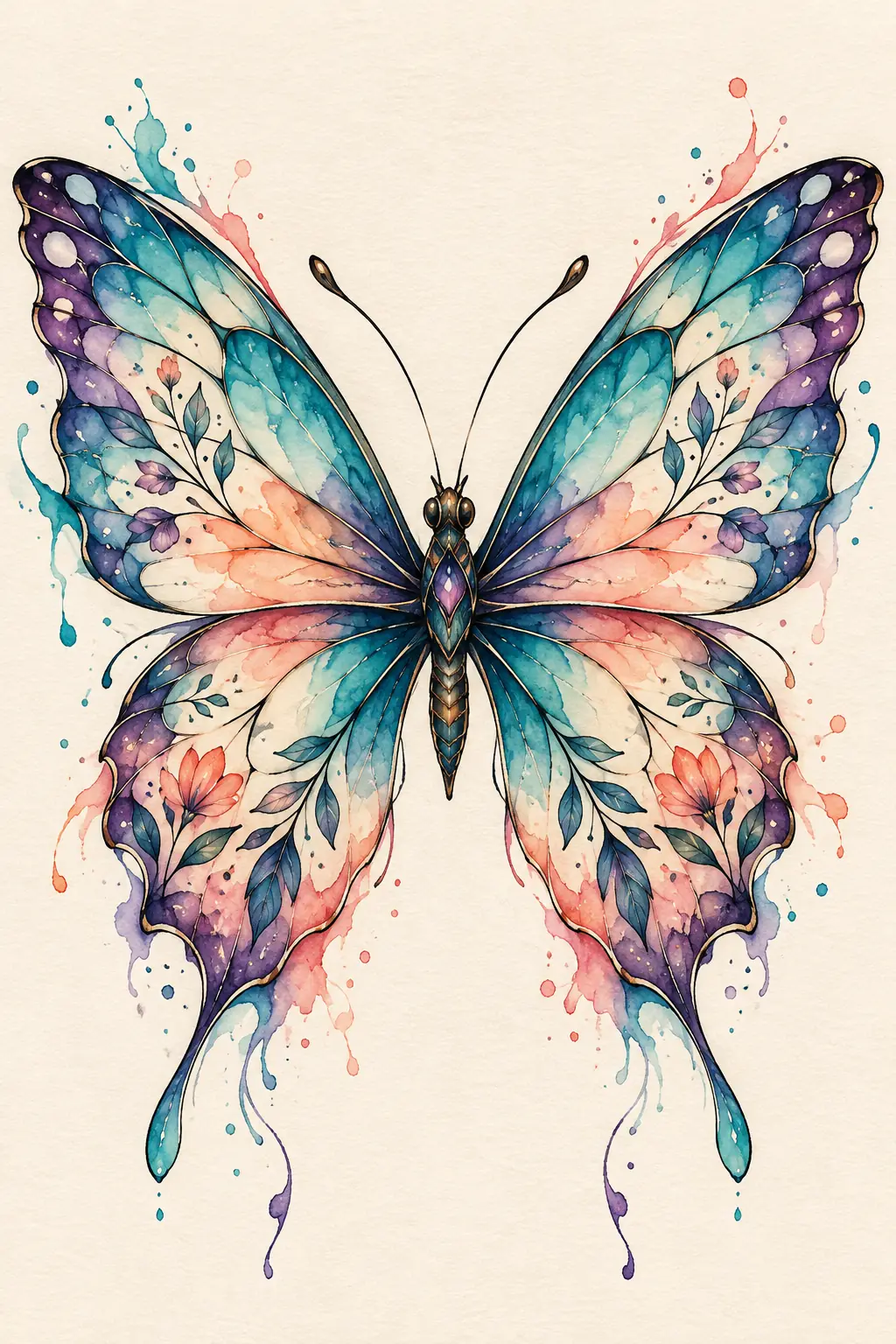 Imagem em alta resolução de tatuagem de Borboleta no estilo Aquarela, referência para Ombro