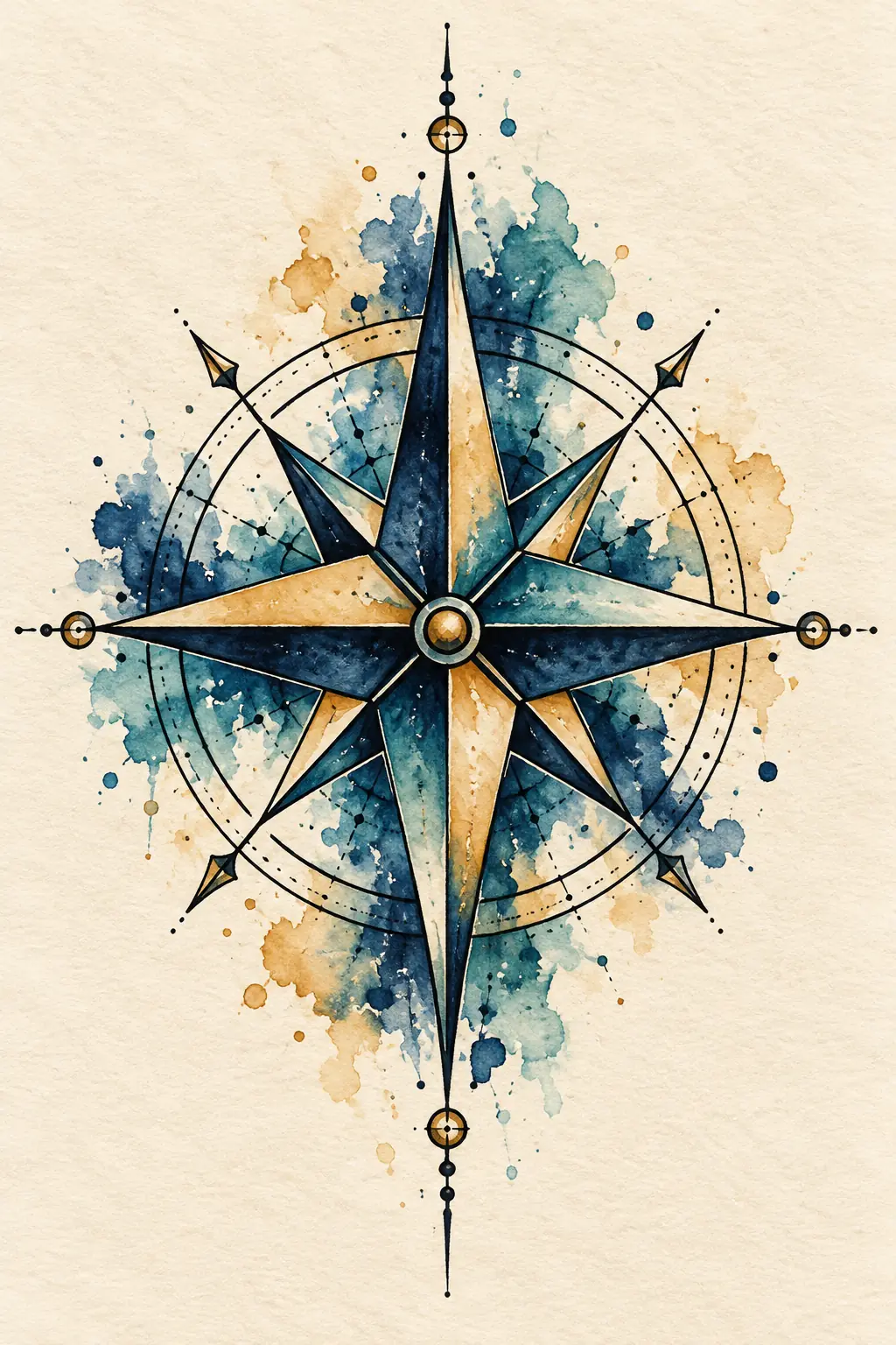 Imagem em alta resolução de tatuagem de Mandala no estilo Aquarela, referência para Panturrilha