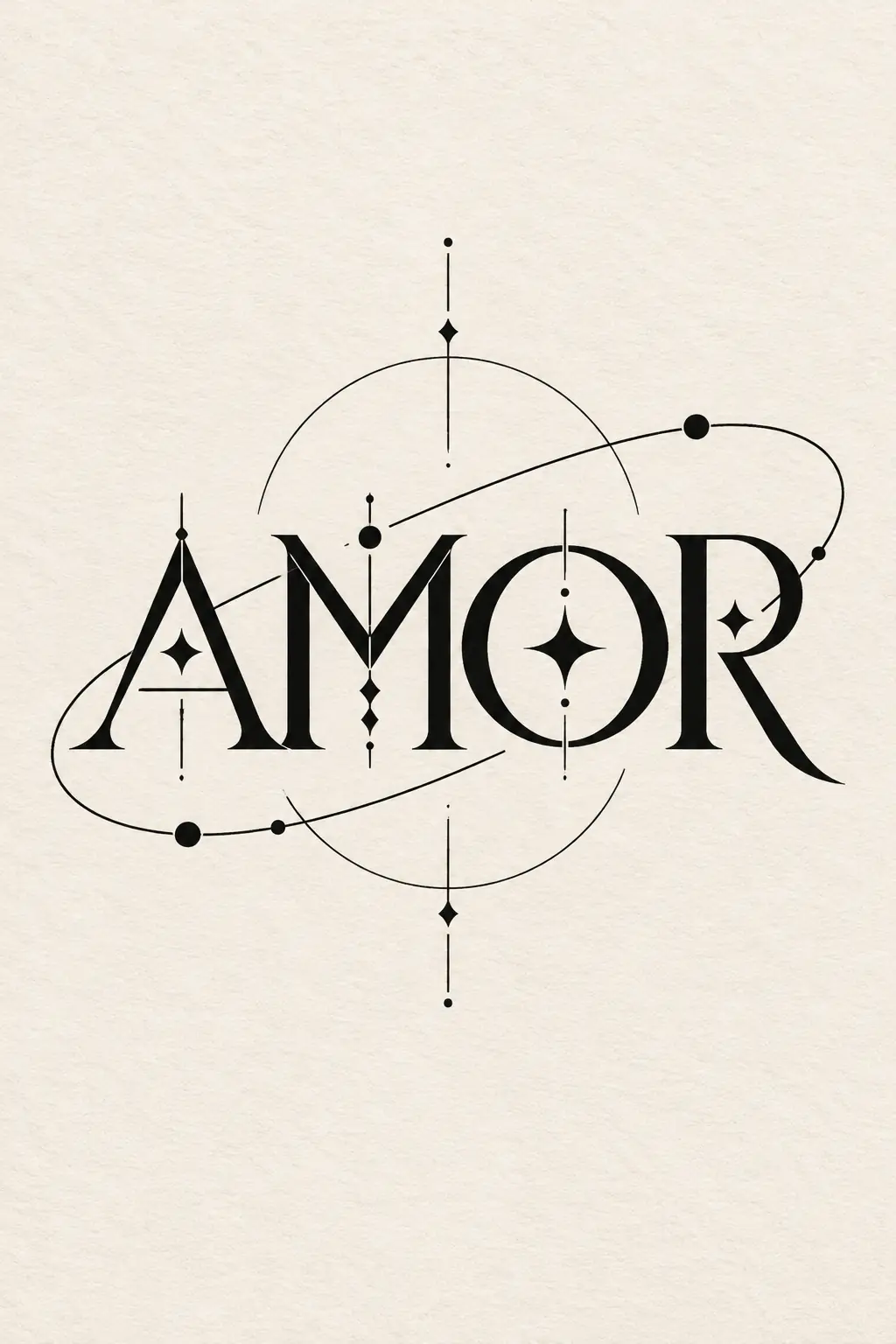Imagem em alta resolução de tatuagem de palavra no estilo geométrico, referência para costas